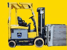 2019 HYSTER E45XN-33 Electric Forklift. 4,500 lb capacity. Mast: 82 in lowered / 189 in raised.