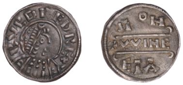 Kings of Mercia, Burgred, Penny, Phase IIb [V2/D], struck by the moneyer Wine, draped and...
