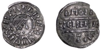 Kings of Mercia, Burgred, Penny, Phase III [H11/D], struck by the moneyer Bernred, draped...