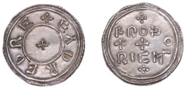 Eadred (946-955), Penny, Two Line type [HR 2 var. (b)], struck from West Midlands dies by...