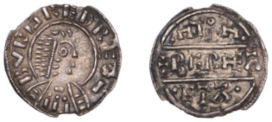 Kings of Mercia, Burgred, Penny, Phase IIb [V2/A], struck by the moneyer Berheah, draped...