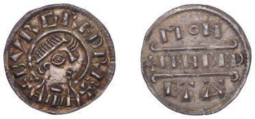 Kings of Mercia, Burgred, Penny, Phase IIA [H1/D], struck by the moneyer Cenred, draped and...