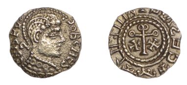 Early Anglo-Saxon Period, Shilling, Crispus Type, Post-Crondall Phase, struck c. 650-60 in...