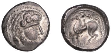Continental Iron Age, DANUBIAN CELTS, imitating Philip II and his successors, Tetradrachm,...