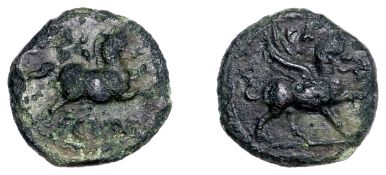 British Iron Age, CATUVELLAUNI and TRINOVANTES, Cunobelin (c. AD 8-41), bronze Unit,...