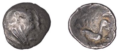 British Iron Age, ATREBATES and REGNI, Uninscribed issues, silver Unit, Hampshire Helmet...