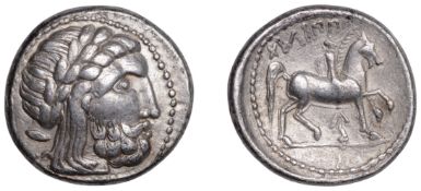 Continental Iron Age, DANUBIAN CELTS, imitating Philip II and his successors, Tetradrachm,...