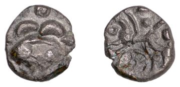 British Iron Age, EAST WILTSHIRE, Uninscribed issues, billon Unit, Potterne Moon Head type,...