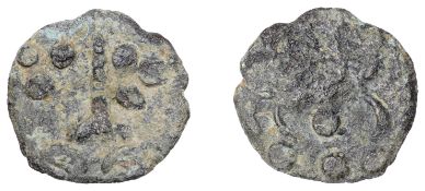 British Iron Age, DUROTRIGES, Uninscribed issues, cast bronze Unit, Hengistbury Wreath...