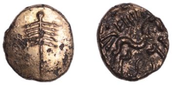 British Iron Age, DOBUNNI, Eisu (c. AD 20-43), plated contemporary imitation of a gold...