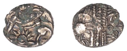 British Iron Age, BELGAE, Uninscribed issues, a contemporary plated imitation of a gold...
