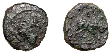British Iron Age, CATUVELLAUNI and TRINOVANTES, Cunobelin (c. AD 8-41), bronze Unit,...