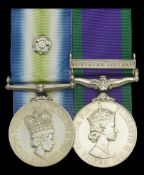 Pair: Lance-Corporal O. R. Merrick, Army Air Corps South Atlantic 1982, with rosette...