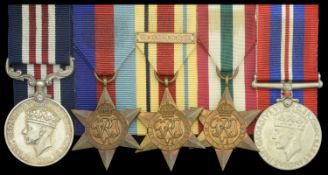 A fine and scarce Second War 'Italy campaign' immediate M.M. group of five awarded to...