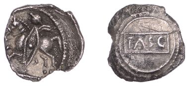 British Iron Age, CATUVELLAUNI, Tasciovanus (c. 25 BC - AD 10), silver Unit, Cavalryman...