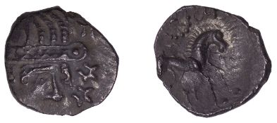British Iron Age, ICENI, Uninscribed issues, silver Unit, Norfolk Diadem type, female head...