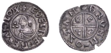 &AElig;thelred II (978-1016), Penny, CRVX type, Stamford, Bruna, brvn m&macr;o stan, 1.44g/3h (BEH..