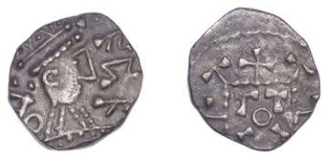 Early Anglo-Saxon Period, Sceatta, Primary Series C2, radiate bust right, chevron behind,...