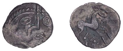 British Iron Age, ICENI, Uninscribed issues, silver Unit, Odin's Eye [Ring] type, male...