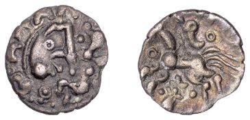 British Iron Age, DOBUNNI, Uninscribed issues, silver Unit, Cotswold Eagle [Head Type B]...