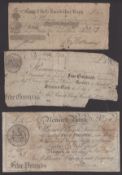 Newark Bank, for Pocklington, Dickinson and Company, &pound;1, 1809, and &pound;5, 1808, both...