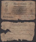 Provincial Banknotes, three Welsh notes comprising Newport Old Bank, &pound;5, 1845, Merthyr...