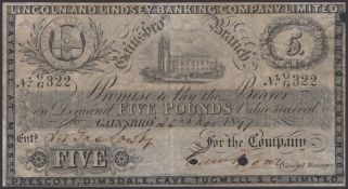 Lincoln and Lindsey Banking Company Limited, Gainsborough, &pound;5, 22 November 1897, serial...