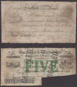 Sheffield Old Bank, for Parker Shore &amp; Co., &pound;5, 6 May 1840, serial number 18293, Ottley...