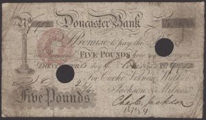 Doncaster Bank, for Cooke, Vernon, Walker, Jackson &amp; Milnes, &pound;5, 6 October 1858, serial...