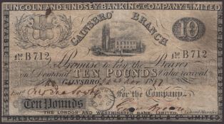 Lincoln and Lindsey Banking Company Limited, Gainsborough, &pound;10, 22 November 1897, serial...