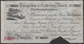 Thrapston &amp; Kettering Bank, for Robert Fowler Eland and Stephen Eaton Eland, &pound;10, 11...