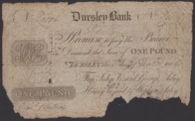 Dursley Bank, for Henry Vizard, George Adey, George Vizard &amp; Stephen Adey, &pound;1, 1 December.