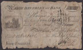 Beverley Old Bank, for Harland &amp; Tuke, 5 Guineas, 28 November 1805, serial number A2172,...