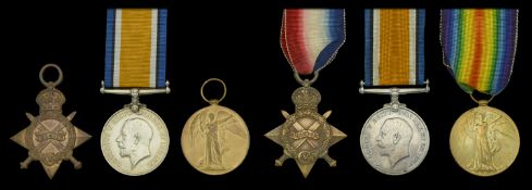 Three: Petty Officer First Class J. Hurst, Royal Navy 1914-15 Star (94627, J. Hurst,...