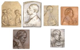 Miscellaneous, Beethoven, Haydn and Mozart, undated, a uniface bronze plaque by S....