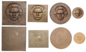 Germany, Centenary of the Death of Ludwig van Beethoven, 1927, a uniface bronze plaque by...