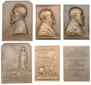France, &Eacute;lie Reumaux, 1910, a bronze plaque by H. -J. Lefebvre, for the Conseil des Mines...
