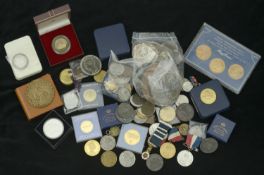 A large group of base metal medals, British and World [lot]. Varied state &pound;80-&pound;100