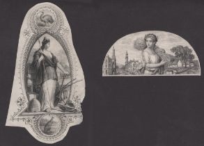 City Bank, Sydney, and Town and Country Bank, South Australia, vignettes as used on the &pound;1...