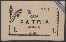 Azores, 1 Real, Angra local issue, ND, without serial number or signature,...