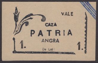 Azores, 1 Real, Angra local issue, ND, without serial number or signature,...