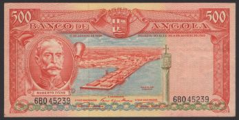 Banco de Angola, 500 Escudos, 15 August 1956, serial number 6BO 45239, a nice original very...