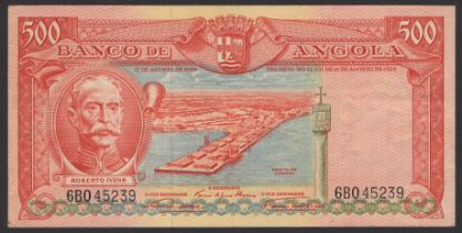 Banco de Angola, 500 Escudos, 15 August 1956, serial number 6BO 45239, a nice original very...