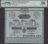 Wiener Stadt Banco, Austria, proof 1000 Gulden, 1784, also Austrian Empire, J.A.Waehner,...