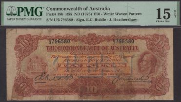 Commonwealth of Australia, &pound;10, ND (1927), serial number U/3 796580, Riddle and...