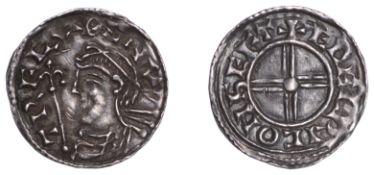 Cnut (1016-1035), Penny, Short Cross type [BMC XVI; BEH H], Shaftesbury, &AElig;thelric, +cnv-t...