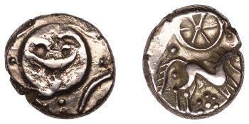 British Iron Age, ICENI, Uninscribed issues, gold Stater, Freckenham Flower [Big Wheel]...