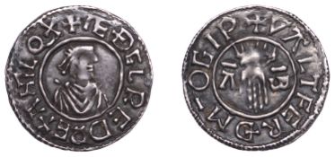 &AElig;thelred II (978-1016), Penny, First Hand type [BMC IIa; BEH B1], Ipswich, Waldferth,...