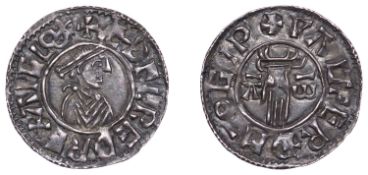 &AElig;thelred II (978-1016), Penny, First Hand type [BMC IIa; BEH B1], Ipswich, Waldferth,...