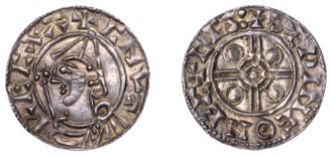 Cnut (1016-1035), Penny, Pointed Helmet type [BMC XIV; BEH G], Exeter, S&aelig;wine, +cnvt recx...